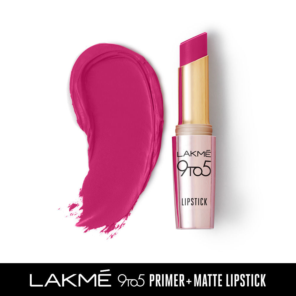LAKMÉ 9To5 Primer + Matte Lip Color Mp4 Plum Pick, 3.6 G