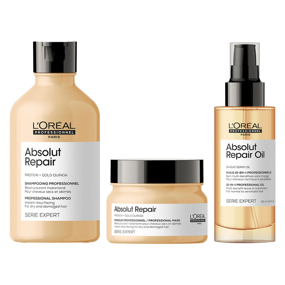 L'Oreal Professionnel Absolut Repair Shampoo 300ml, Hair Mask 250gm & Hair Serum 90ml, Serie Expert