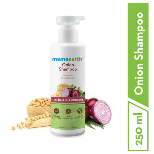 Mamaearth Onion Hair Fall Control Shampoo For Hair With onion & Plant Keratin (250ml)