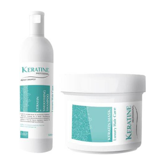 Keratine Professional Keratin + Smoothing Sulphate Free Shampoo & Luxury Hair Mask (Combo Pack)  (2 Items in the set)