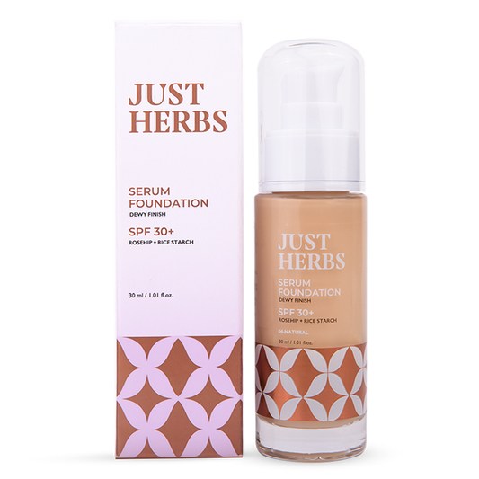 Just Hearbs Serum Foundation | Dewy Finish | SPF 30+ & Glow Brighter | Natural | 30 ml