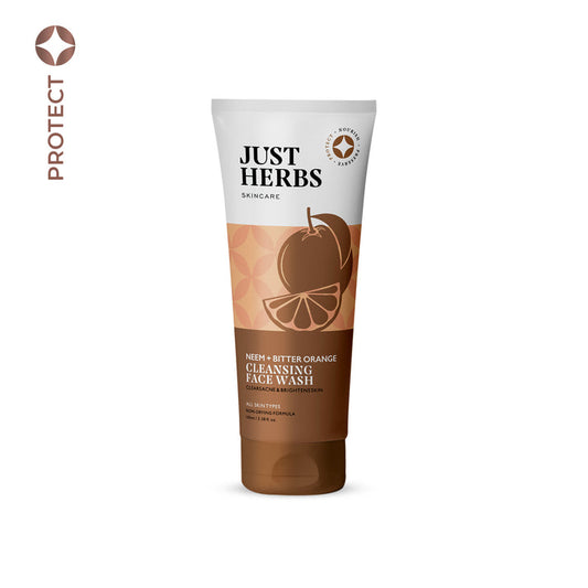 JUST HERBS Cleansing Face Wash with Neem and Bitter Orange / Silksplash