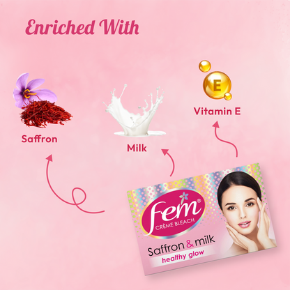 Fem Crème Bleach Saffron & Milk - 314gm