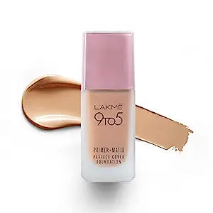 Lakme 9 To 5 Primer + Matte Perfect Cover Foundation - W240 Warm Beige (25ml)