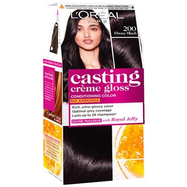 L'Oreal Paris Casting Creme Gloss Hair Color - 200 Ebony Black (87.5gm+72ml))