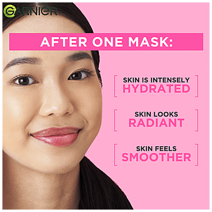 Garnier Sakura White Face Serum Sheet Mask - Hydrates & Brightens The Skin, 28 g