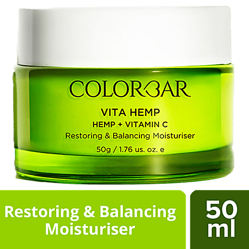ColorBar Vita Hemp & Vitamin C Restoring & Balancing Moisturiser - Provides Radiant Skin, 50 g