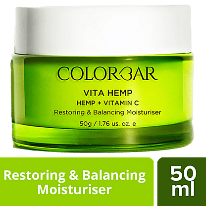 ColorBar Vita Hemp & Vitamin C Restoring & Balancing Moisturiser - Provides Radiant Skin, 50 g