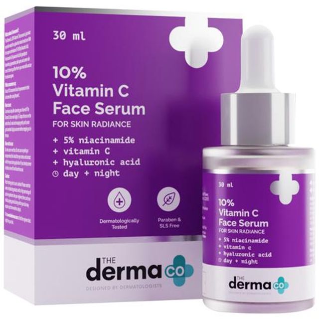 The Derma Co 10% Vitamin C Face Serum - With Niacinamide & Hyaluronic Acid, For Skin Radiance, 30 ml