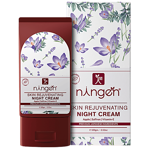 Ningen Skin Rejuvenating Night Cream - Apple, Saffron & Vitamin E, Soothes The Skin, 100 g