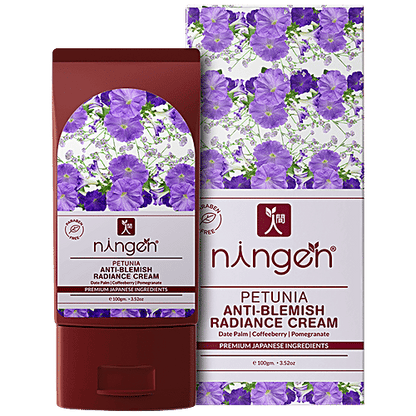Ningen Petunia Anti-Blemish Radiance Cream - Date Palm, Coffeeberry & Pomegranate, Treats Wrinkles, 100 g