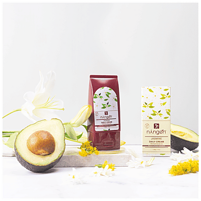Ningen Jasmine Daily Cream - Witch Hazel, Avocado & Lily, For Soft, Glowing Skin, 100 g