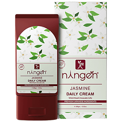 Ningen Jasmine Daily Cream - Witch Hazel, Avocado & Lily, For Soft, Glowing Skin, 100 g