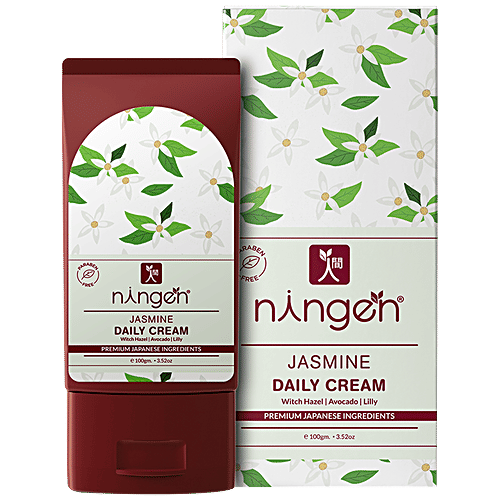 Ningen Jasmine Daily Cream - Witch Hazel, Avocado & Lily, For Soft, Glowing Skin, 100 g
