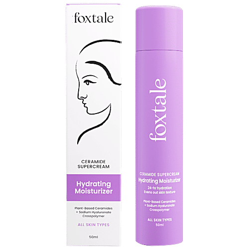 Foxtale Ceramide Supercream Hydrating Moisturizer - Evens Out Skin Texture, 50 ml