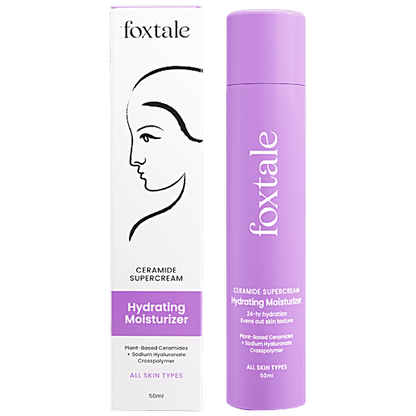 Foxtale Ceramide Supercream Hydrating Moisturizer - Evens Out Skin Texture, 50 ml