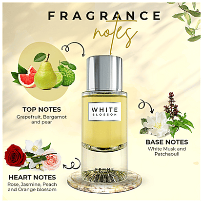 ColorBar Femme Eau De Perfume - White Blossom, Long-Lasting Fragrance, For Women, 100 ml