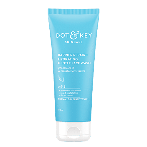 Dot & Key Barrier Repair + Hydrating Gentle Face Wash - pH 5.5, For Normal To Dry Skin, 100 ml