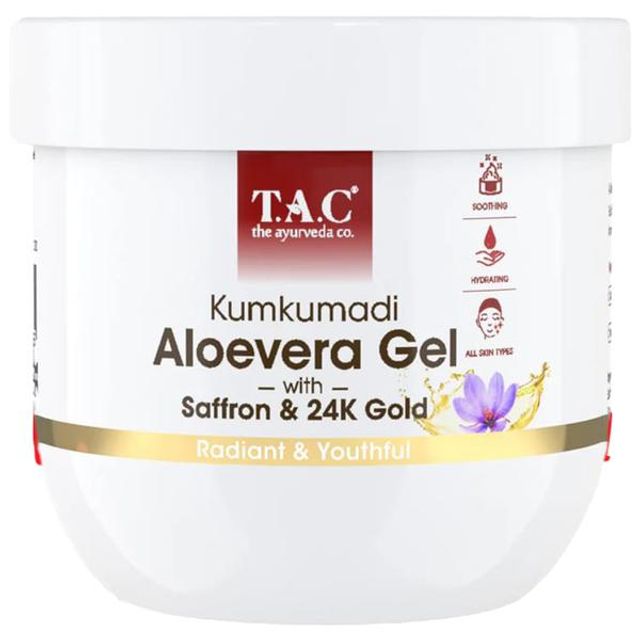 TAC - The Ayurveda Co. Kumkumadi Aloevera Gel With Saffron & 24k Gold, 200 g