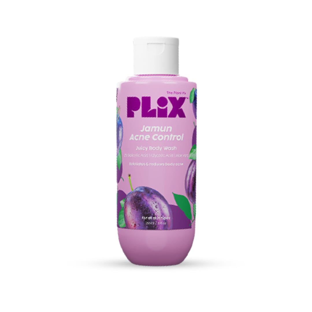 PLIX - THE PLANT FIX Jamun 2% Salicylic Acid Body Wash For Body Acne | Paraben & Silicones Free | Deeply Exfoliating Dead Skin Cells, Prevents Back Acne & Moisturizes Skin | 236ml