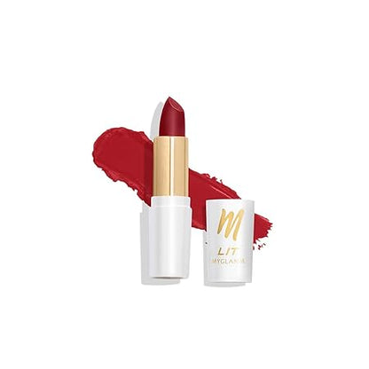 MyGlamm LIT Moist Matte Lipstick - Red Tart (Classic Red Shade)| Long Lasting, Pigmented, Hydrating Lipstick with Moringa Oil and Vitamin E