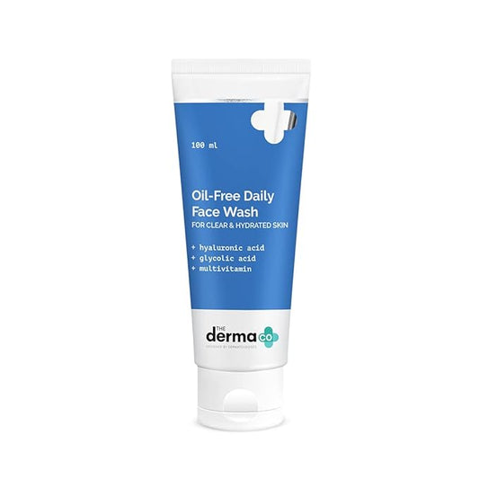 The Derma Co Oil-Free Daily Face Wash With Hyaluronic Acid, Glycolic Acid & Multivitamins for Clear & Hydrated Skin - 100ml