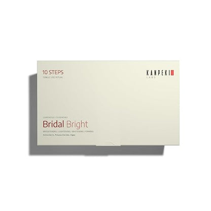 Kanpeki Labs Pro 10 Step Bridal Bright Facial Kit | Luminous Skin Ritual | Skin Brightening, Lightening, Whitening & Firming | Rich in Antioxidants, Algae | Suitable for All Skin Types | 204 gm