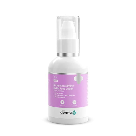 The Derma Co 6% Hyalacalamine Matte Face Lotion with Calamine & Hyaluronic Acid for Oil Control - 120 ml