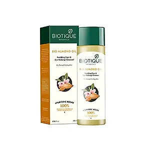 Biotique Bio Almond Oil Soothing Face & Eye Make Up Cleanser for Normal To Dry Skin (120ml)