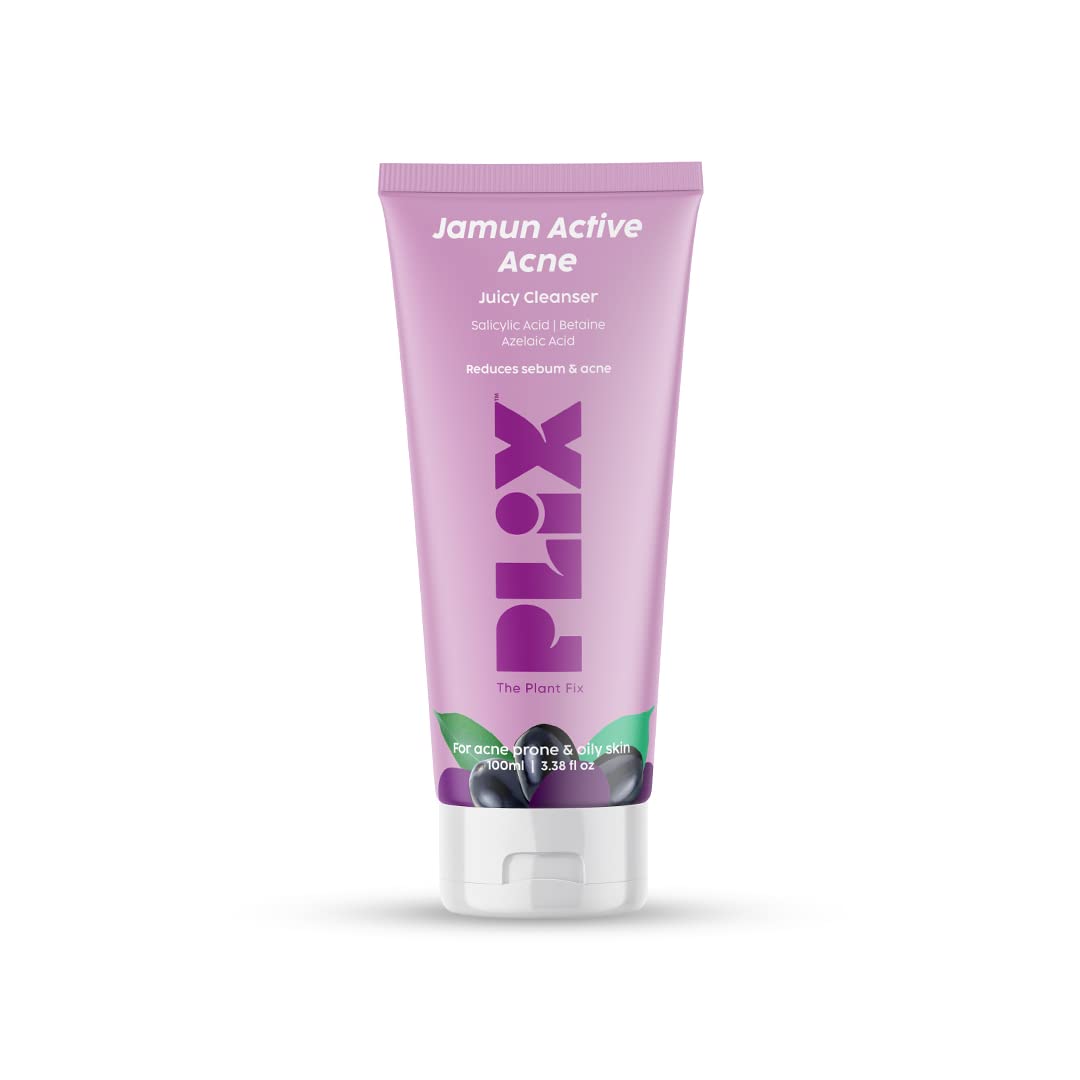 Plix 0.5% w/w Salicylic Acid Jamun Face Wash Cleanser Gel For Active Acne & Oil Control, For Breakouts, Oily & Acne Prone Skin 100 ml