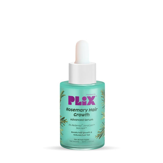 Plix Rosemary Hair Growth Serum with 3% Redensyl, 4% AnaGain, 3% Baicapil, 30 ml | Stimulates Hair Growth, Increase Hair Density & Thickens Hair