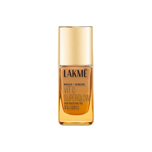 LAKMÉ Makeup+Skincare Vit C Superglow Skin Perfecting Natural Liquid Tint, Medium Coverage, Neutral Almon N340