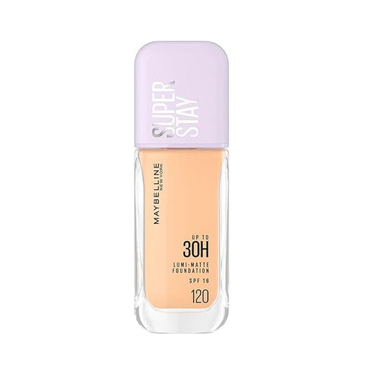 Maybelline New York Super Stay Lumi Matte Liquid Foundation, 30 HR Long Lasting yet Lightweight, 120, 35ml