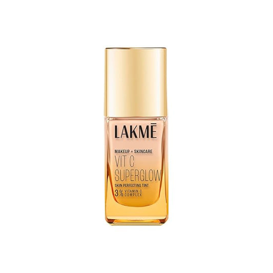 LAKMÉ Natural Makeup For All Skin Type+Skincare Vitc Superglow Skin Perfecting Liquid Medium Coverage Tint Cool Ivory C100 25Ml