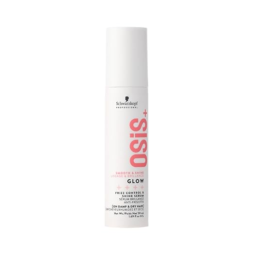 OSiS+ Schwarzkopf Professional Osis+ Glow Anti-Frizz Shine Serum I For Frizz Reduction And Shine | Vegan | Leave-In Hair Serum | Silicon Free | 50Ml