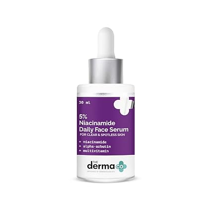 The Derma Co 5% Niacinamide Daily Face Serum with Alpha Arbutin & Multivitamin for Clear & Spotless Skin - 30ml