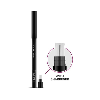 RENEE Hard Black Kajal Pen | 24 Hrs Stay Long Lasting Super Black Kajal Pencil 0.35gm, Matte Finish, Rich Color Payoff, Smudge & Water Proof