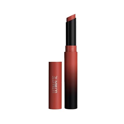 Maybelline New York Lipstick, Matte Finish, Bold Colour, Enriched With Jojoba Oil, Color Sensational Ultimattes, 899 More Rust