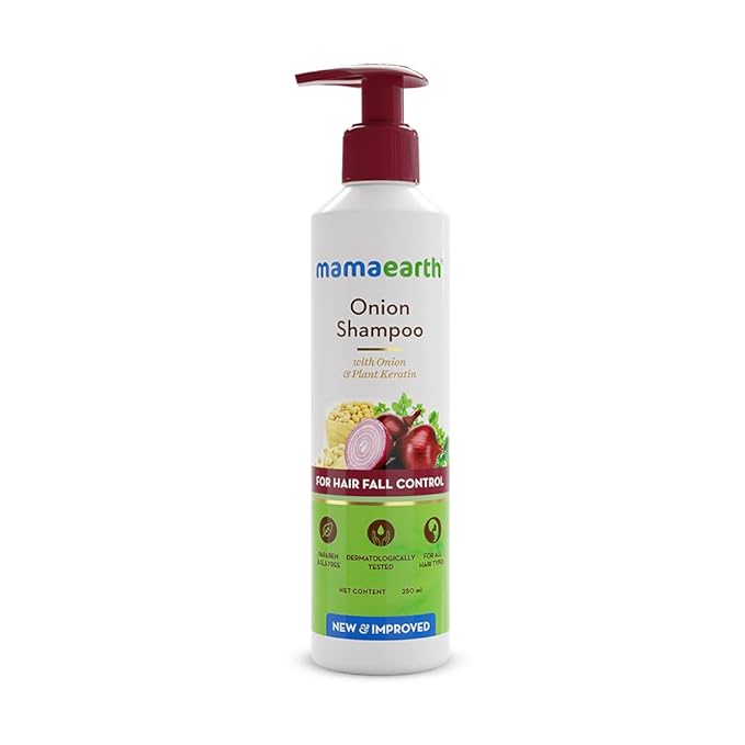 Mamaearth Onion Hair Fall Control Shampoo For Hair With onion & Plant Keratin (250ml)