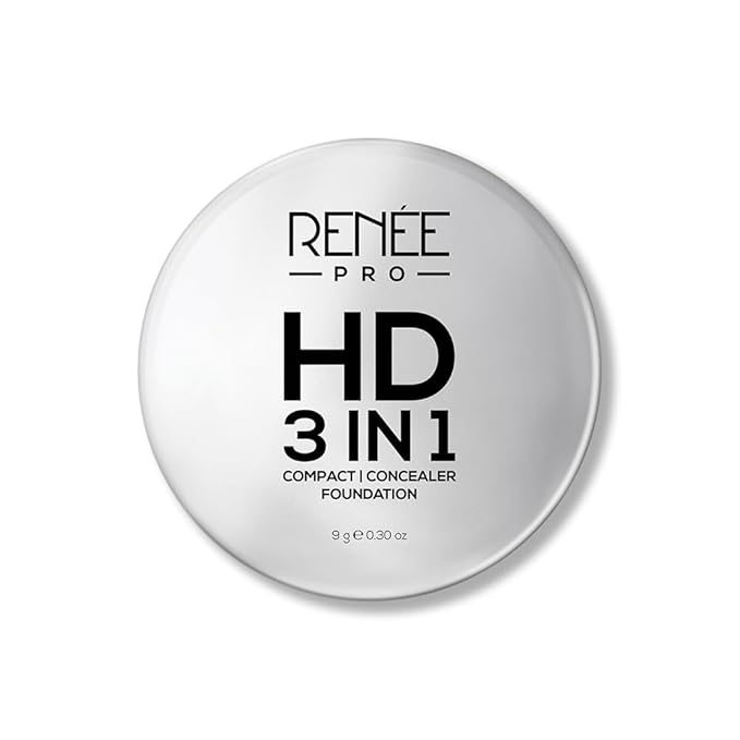 RENEE PRO HD 3 In 1 Compact - Sable 9 Gm, Works As Concealer, Foundation & Powder, SPF 20