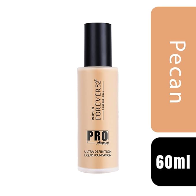 Forever52 Daily Life Pro Artist Ultra Definition Liquid Foundation (Pecan - 008, 60Ml) | Waterproof, Long-Lasting Matte Finish, Full Coverage