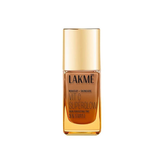 LAKMÉ Makeup+Skincare VitC Superglow Skin Perfecting Natural Liquid Tint, Medium Coverage, Cool Walnut C380