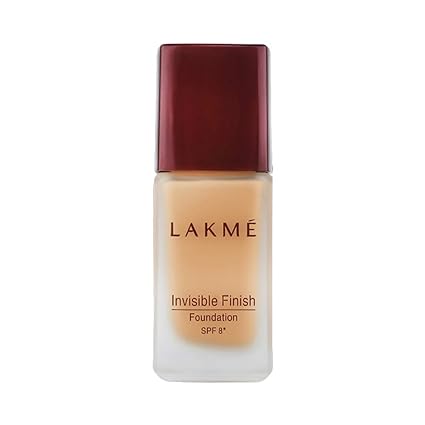 Lakme Invisible Finish SPF 8 Liquid Foundation, Shade 05, 25ml, Full Coverage Foundation with Natural Finish, Ultra Light Water Based Foundation