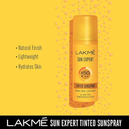 LAKMÉ Sun Expert Tinted PA SPF50++ Spray, Ultra Light, for Oily and Dry Skin, 50ml