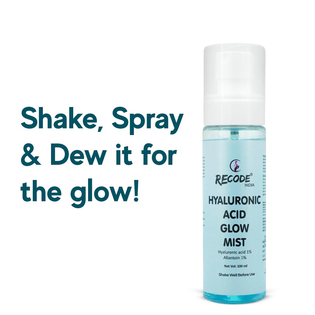 Recode Hyaluronic Acid Glow Mist 100ml Luminious Glow Goodness Extracts of Papaya, Witch Hazel, Cucumber & Aloe Vera