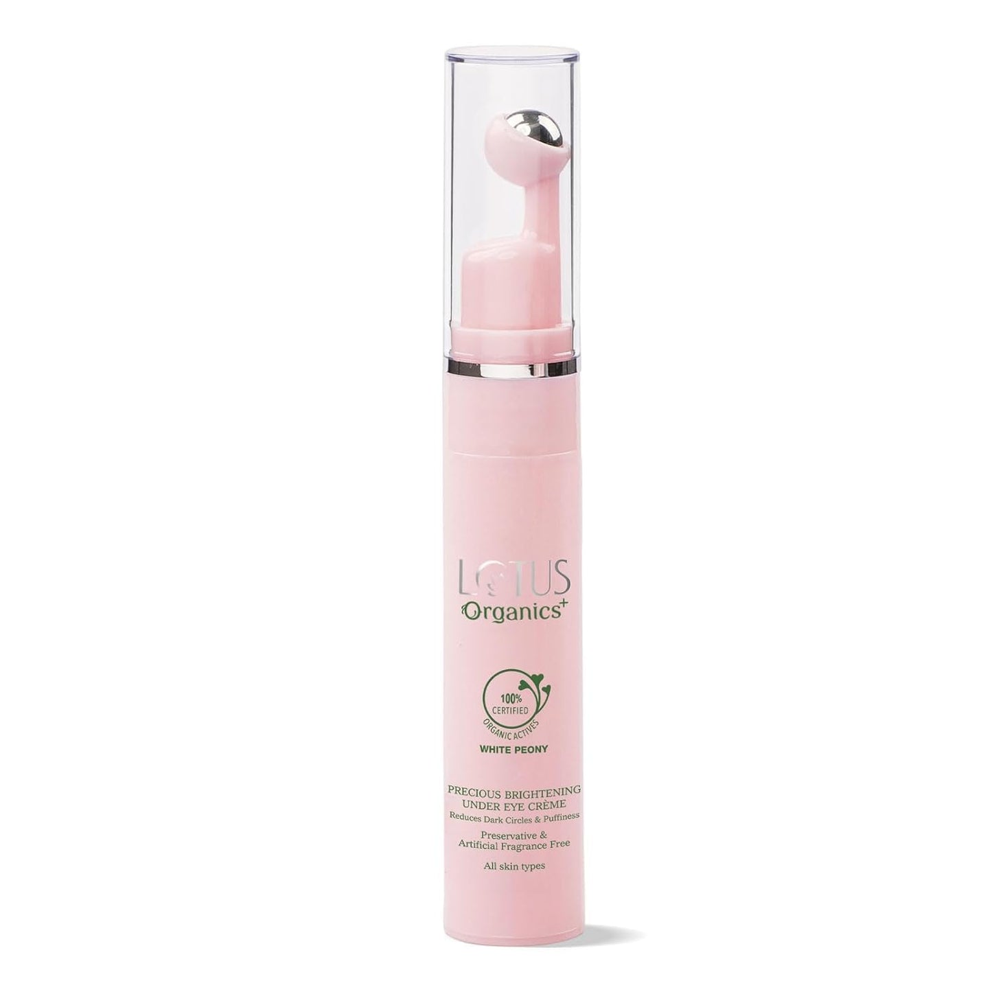 Lotus Organics+ Lotus organic + Precious Brightening Under Eye Cream | 100% Organic White Peony | Sulphate & Paraben Free 15g