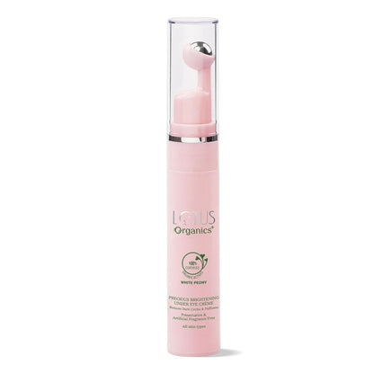 Lotus Organics+ Lotus organic + Precious Brightening Under Eye Cream | 100% Organic White Peony | Sulphate & Paraben Free 15g