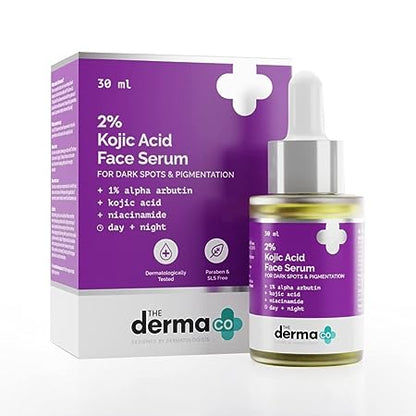 The Derma Co 2% Kojic Acid Face Serum With 1% Alpha Arbutin & Niacinamide For Dark Spots & Pigmentation, 30ml