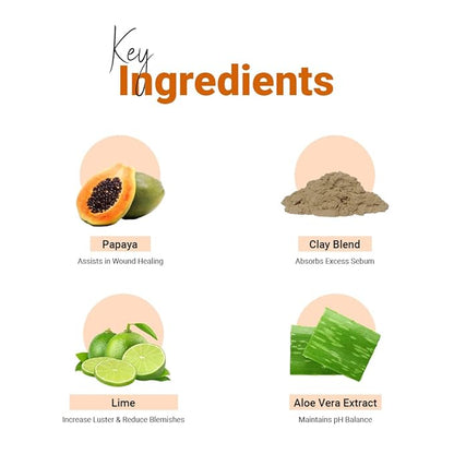 Vedicline Papaya & Lime Facial Kit Helps To Reduce Tan, Blemishes And Pigmentation With Papaya, Lime, Aloe Vera for Clear Radiant Skin, 640ml