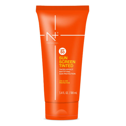 N Plus Professional Sun Screen Tinted SPF 50 with Tinted Effect, Mattifying Sun Protection, UVA & UVB Protection | Pack of 2
